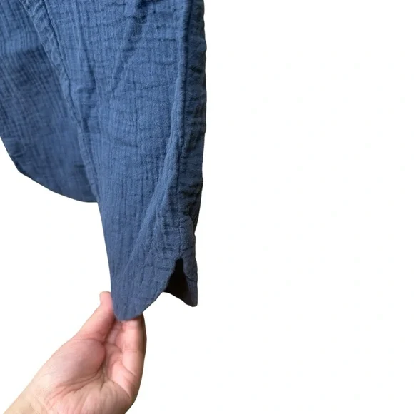 Pact Organic Cotton Double Gauze Pull-On Tapered Pant Coastal Blue Size S - Picture 8 of 9
